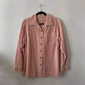 L.L. Bean Soft Pink Corduroy Shirt Button-up Shirt